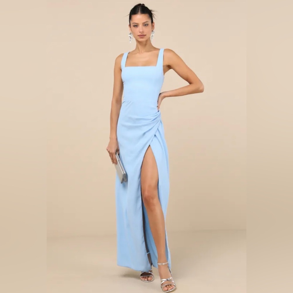 Lulus Glamorous Disposition Ruched Maxi Dress XL NWT